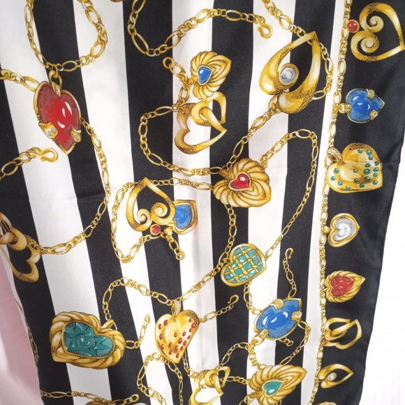 Women's Victoria's Secret Striped Silky Vintage Scarf - Picture 11 of 16